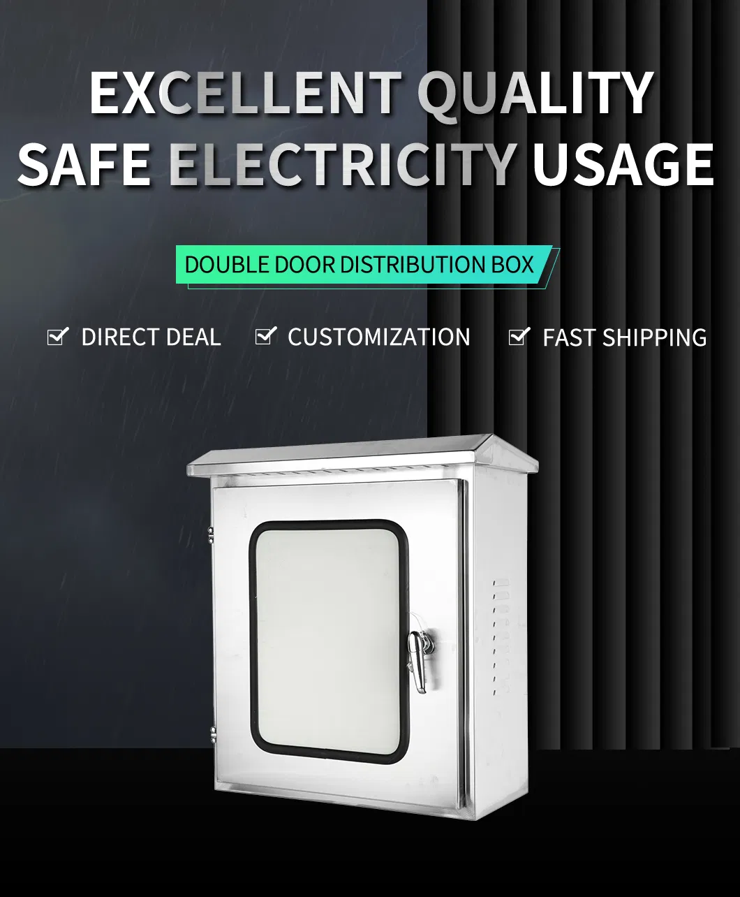 Outdoor Double-Layer Door Stainless Steel Distribution Box