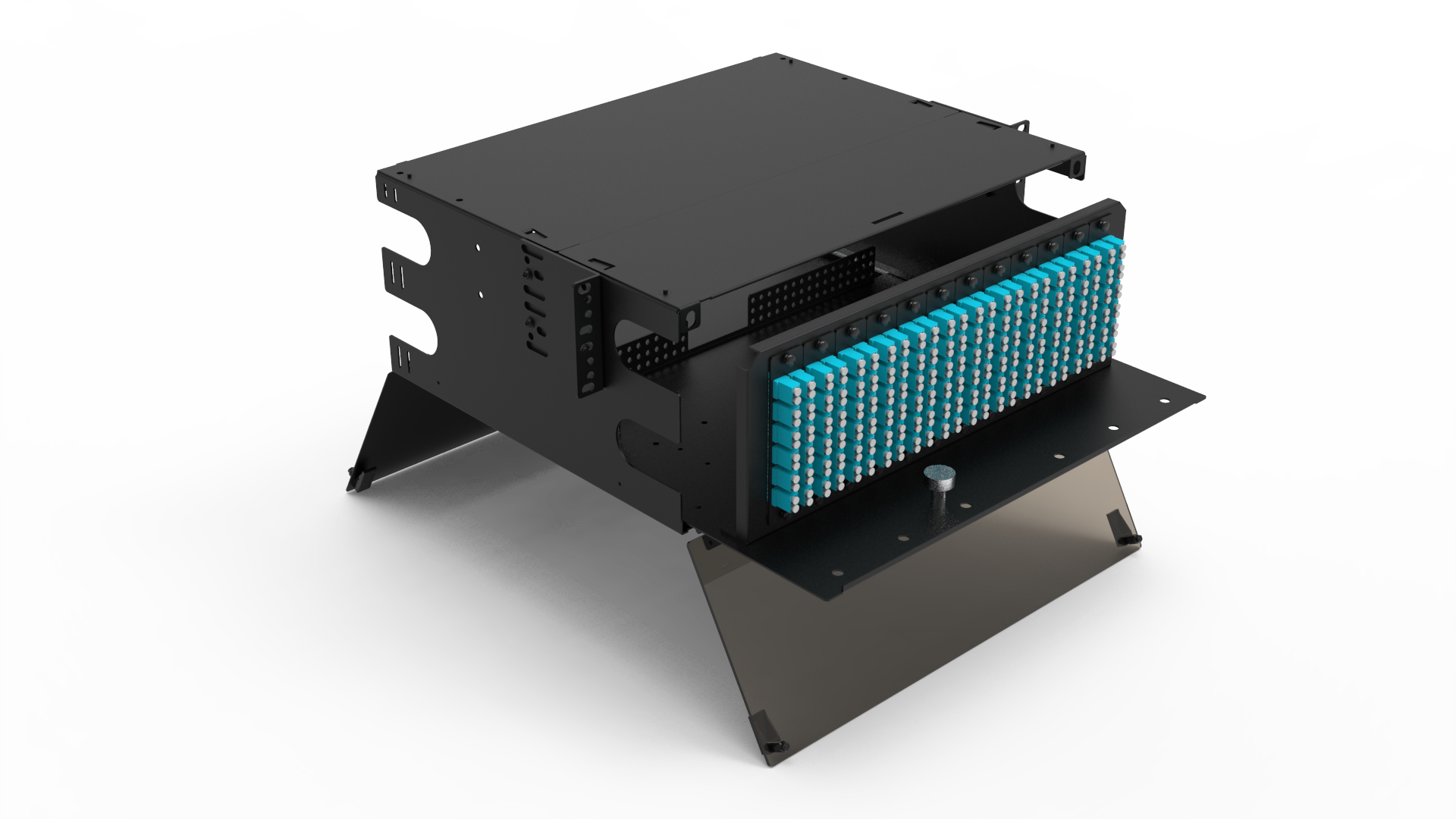 Hot Sale ODF Optical Fiber Patch Panel Distribution Box Slide Rail Adapter Panel 4U LC 144/288 Port For Network Cabling Project