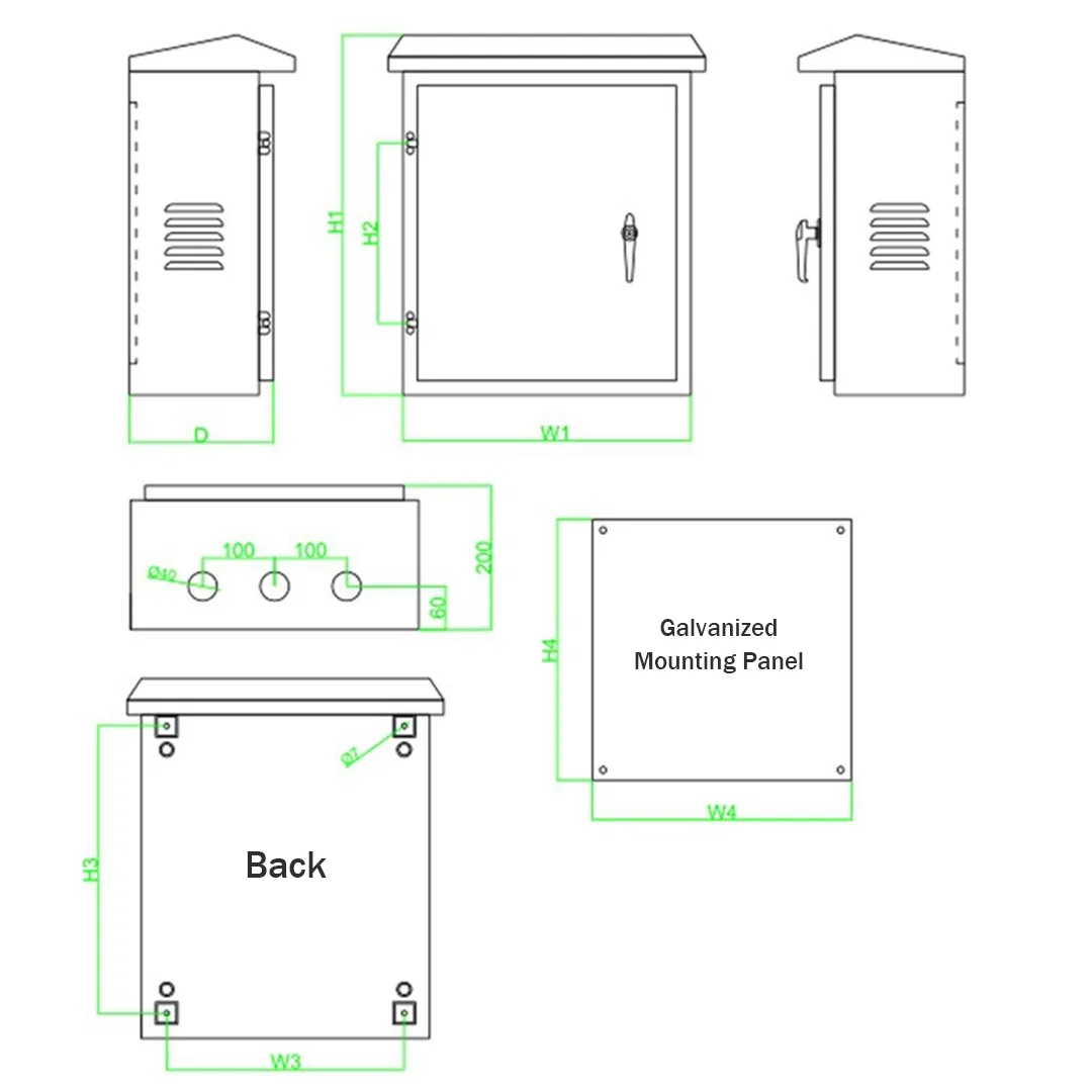 Wall Mount Electrical Power Distribution Box Compact Design for Residential and Commercial Use