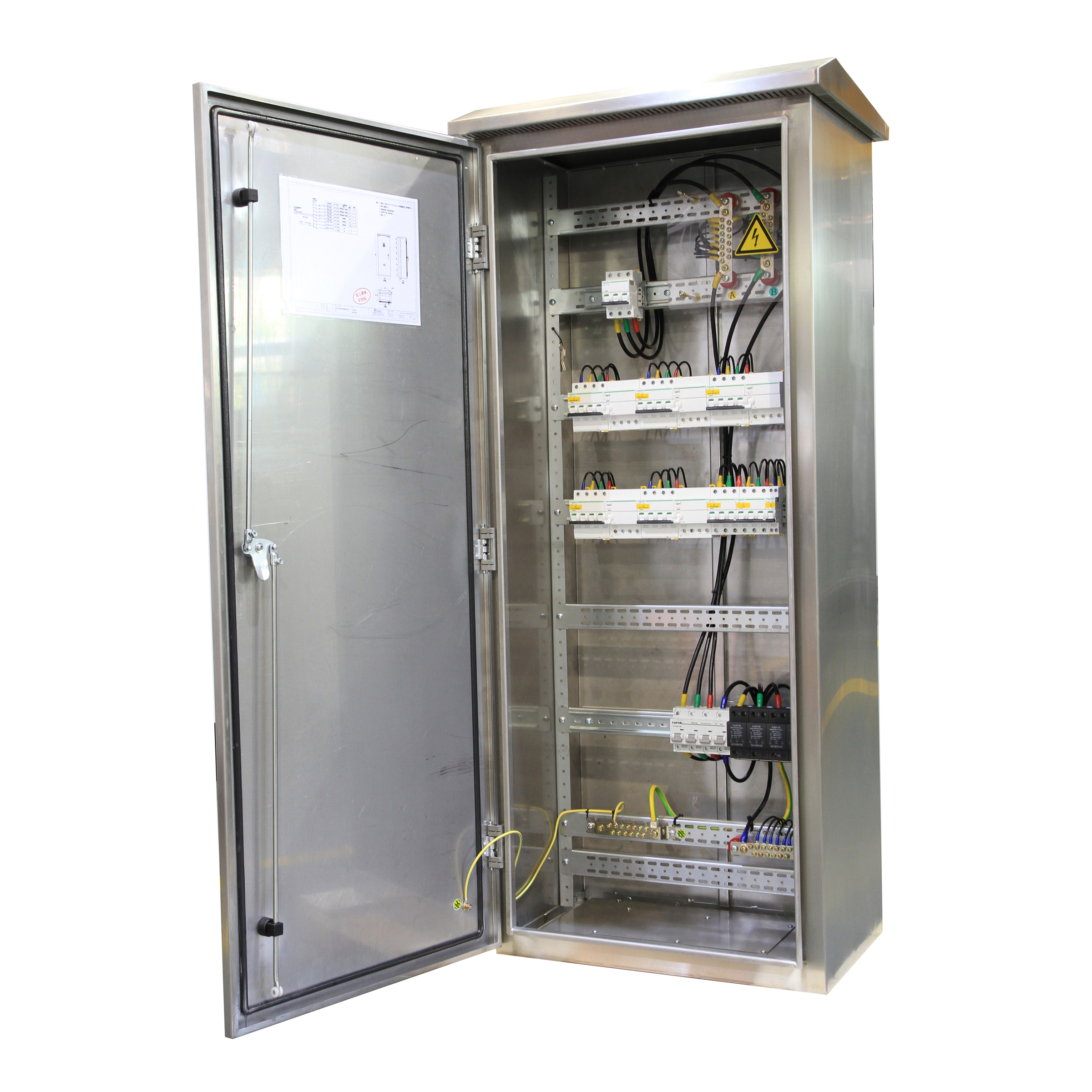 Small Steel Power Distribution Cabinet 100A Distribution Panel Breaker Protective Equipment