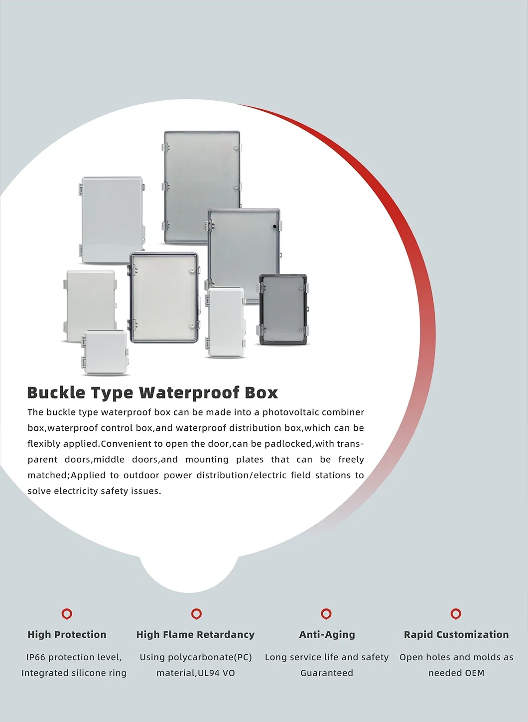 Waterproof Electrical Distribution Box with Buckle Set Detail 1