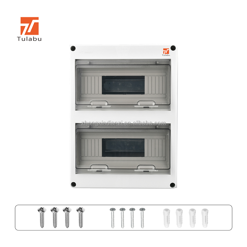 Tulabu HT Series IP65 Waterproof ABS Transparent Outdoor Circuit Breaker Distribution Box with 8 Sockets 20A 110V
