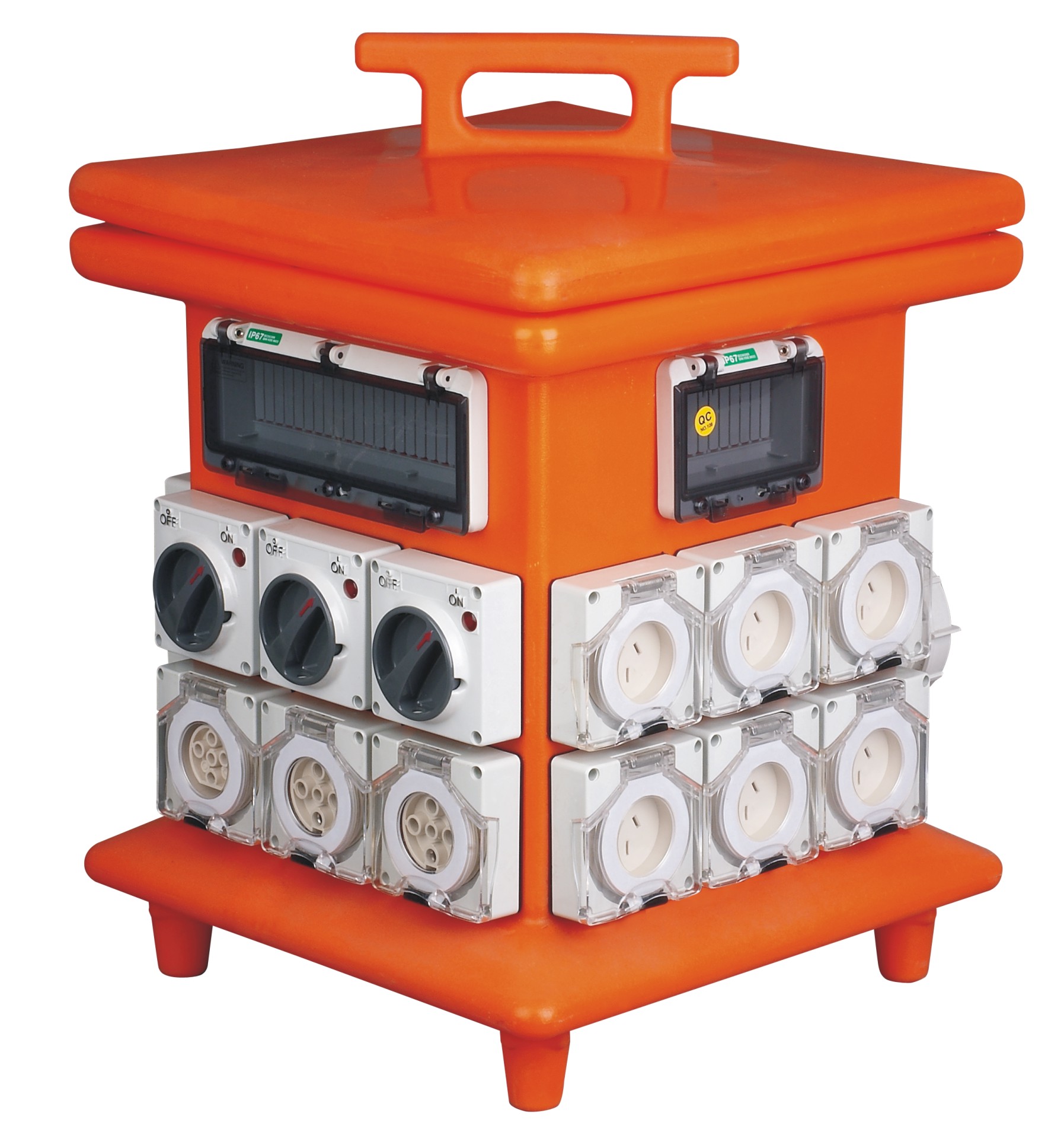 Outdoor PVC IP67 3 Phase Industrial Waterproof Electrical Mobile Portable Construction Power Distributor Box Board