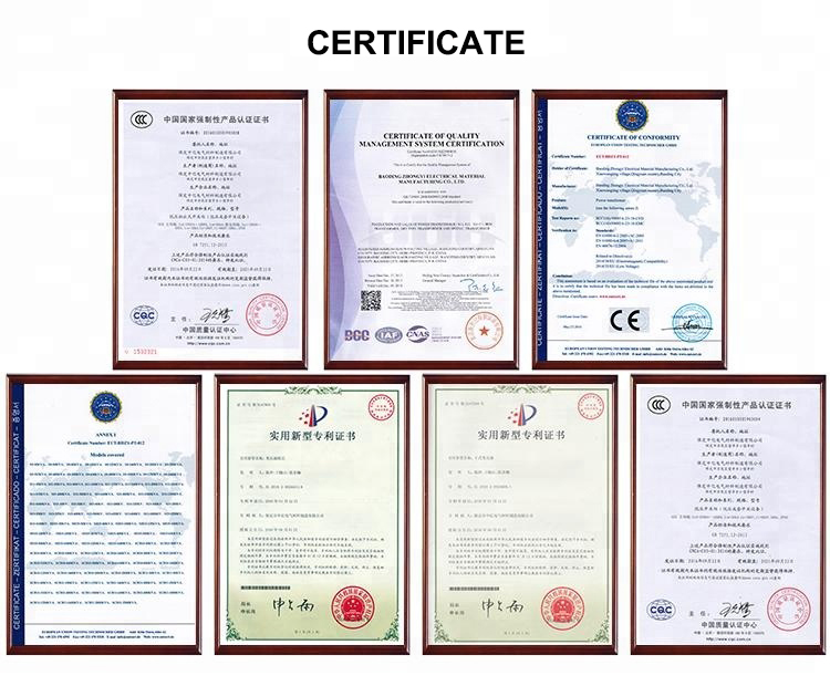 Substation Electrical Equipment Certification Documents
