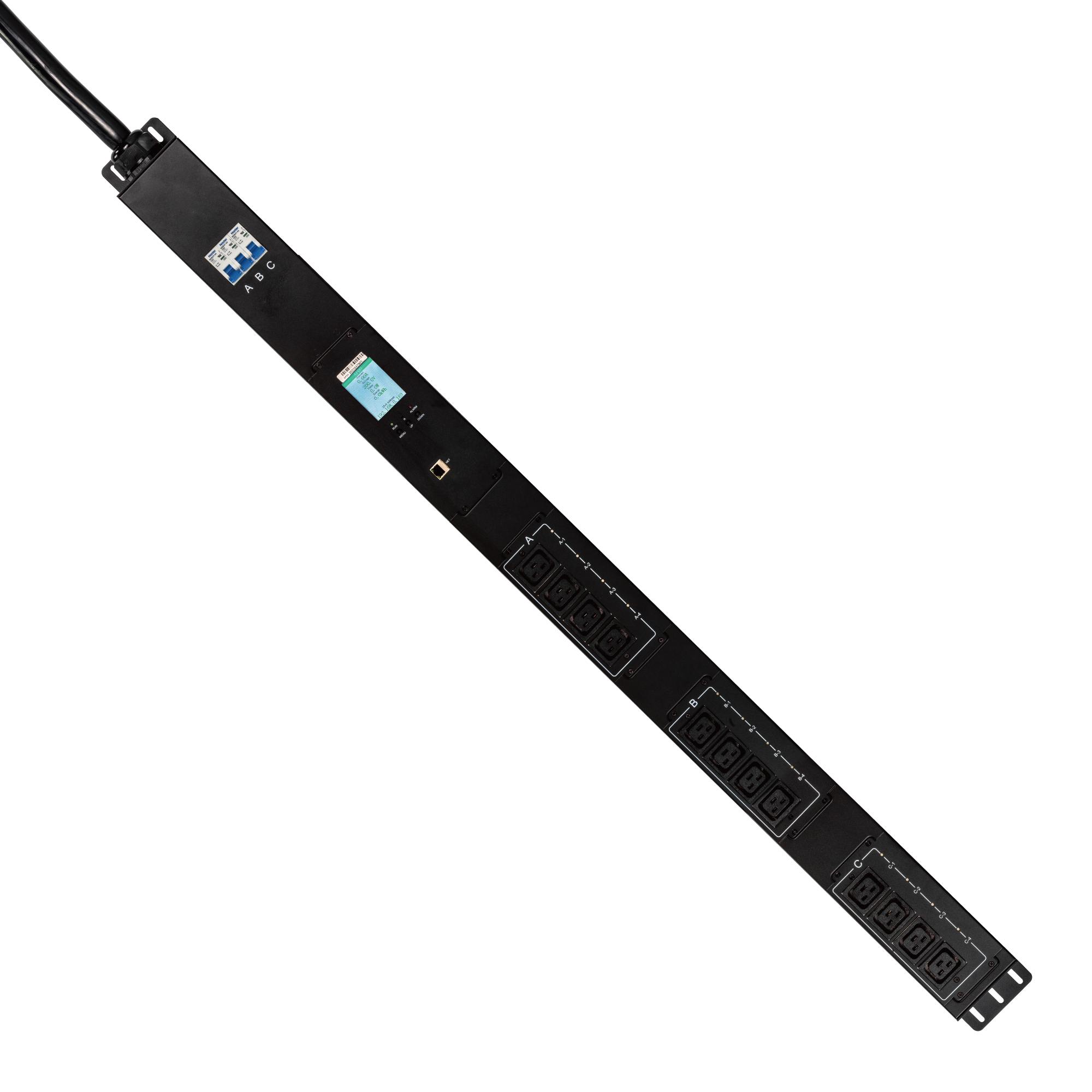 Multi-functional Power Distribution Unit with Outlets and Network Ports 1U PDU with USB and Ethernet Ports