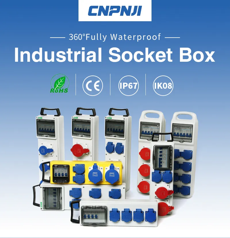 Portable Distribution Box Electrical Modular Panel Waterproof Socket Box