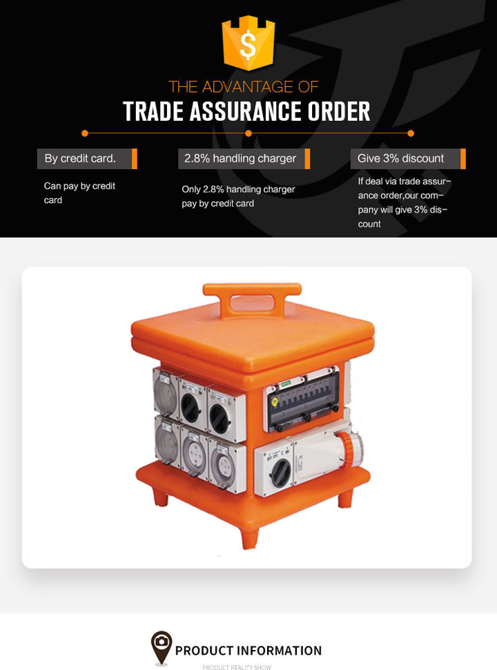 Outdoor Customized Electrical 3 Phase Industrial Portable Power IP67 Waterproof Distribution Box for Australia
