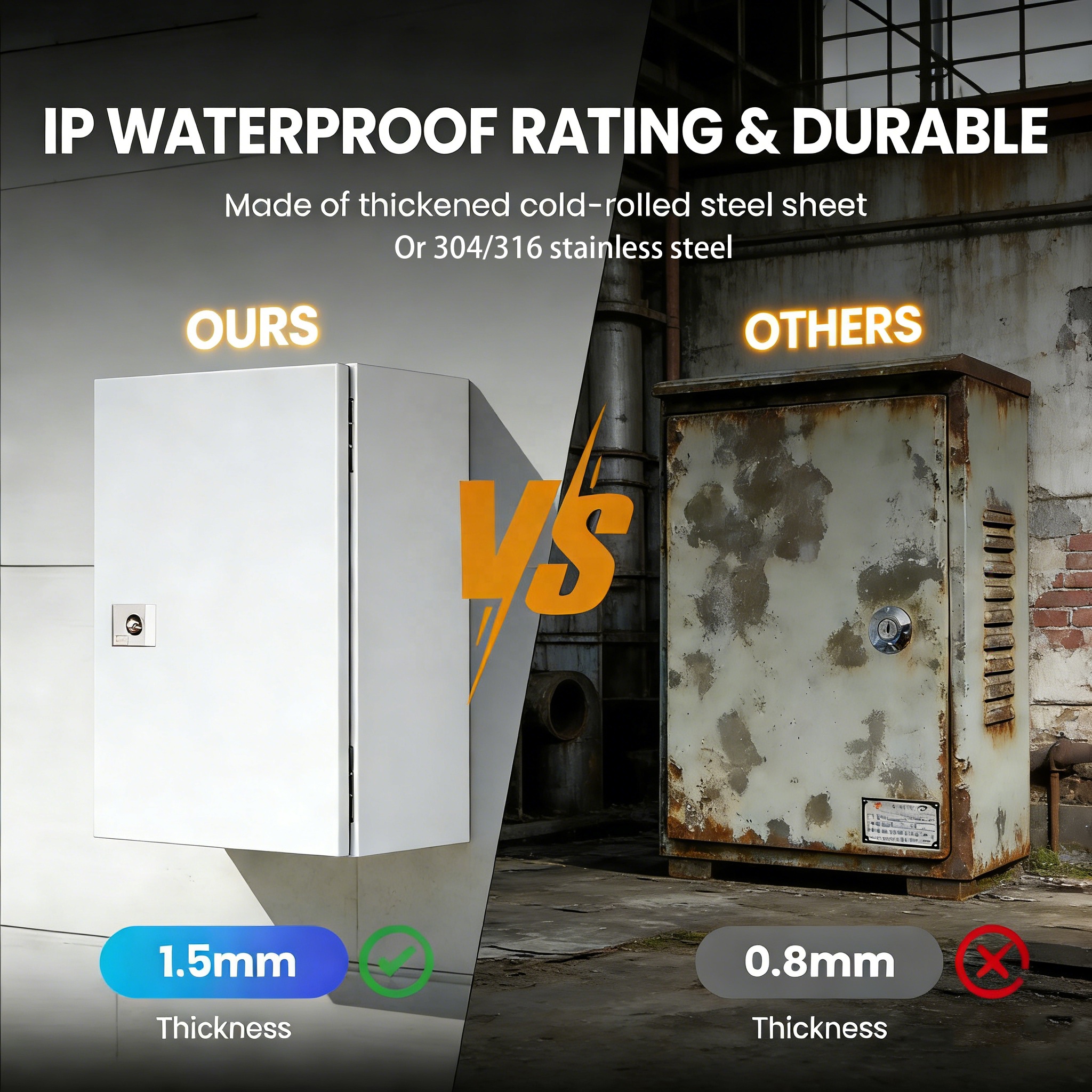 MB Compact Standard Premium Single-door Outdoor Commercial Distribution Box Weather-sealed for Outdoor Power Need