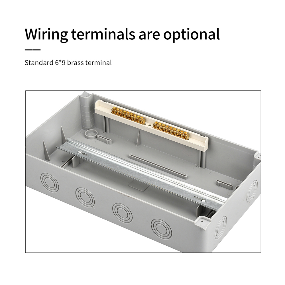 Tulabu Outdoor Waterproof IP65 Power Distribution Box ABS Material 3-Way Electrical Breaker Panel MCB Box