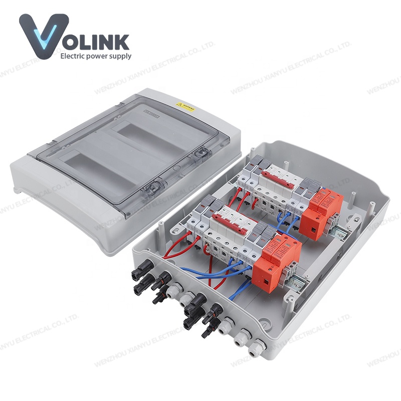 Outdoor Solar Photovoltaic System Power Distribution Equipment DC 500V 1000V IP65 Waterproof ABS Junction Box Sunproof Dustproof