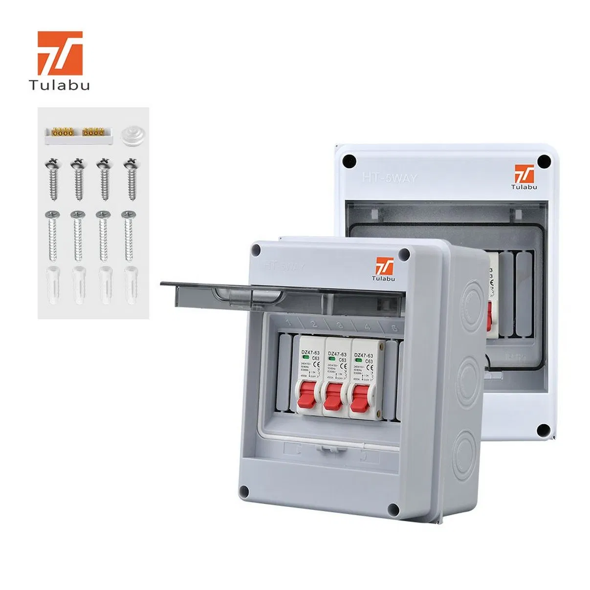 Modular ABS Power Distribution System with Magnetic Breakers 16-Circuit Expandable, DIN Rail Mount, Commercial Grade Box