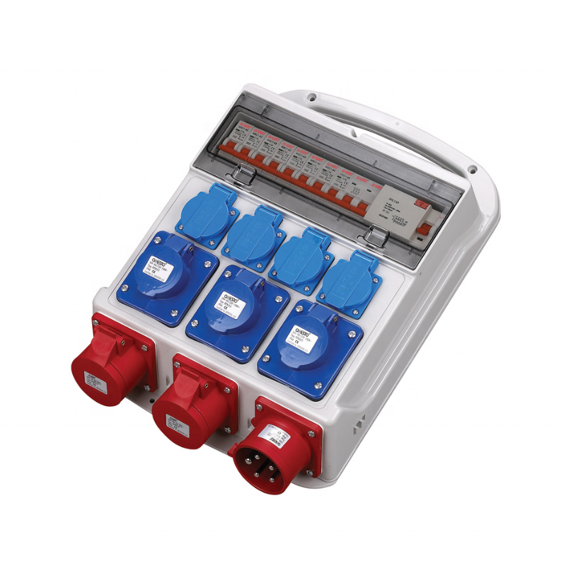 Industrial Socket Box IP44 Distribution Box with 16A 32A MCB Breaker 40A RCD Industrial Plug and Socket