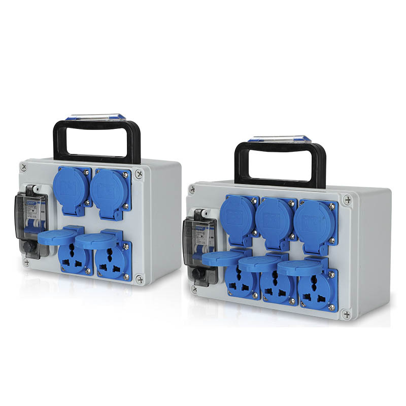 Portable Three-Level ABS PC IP67 Rated 63A 8-Socket Distribution Box Industrial Socket Outdoor Mobile Temporary Power