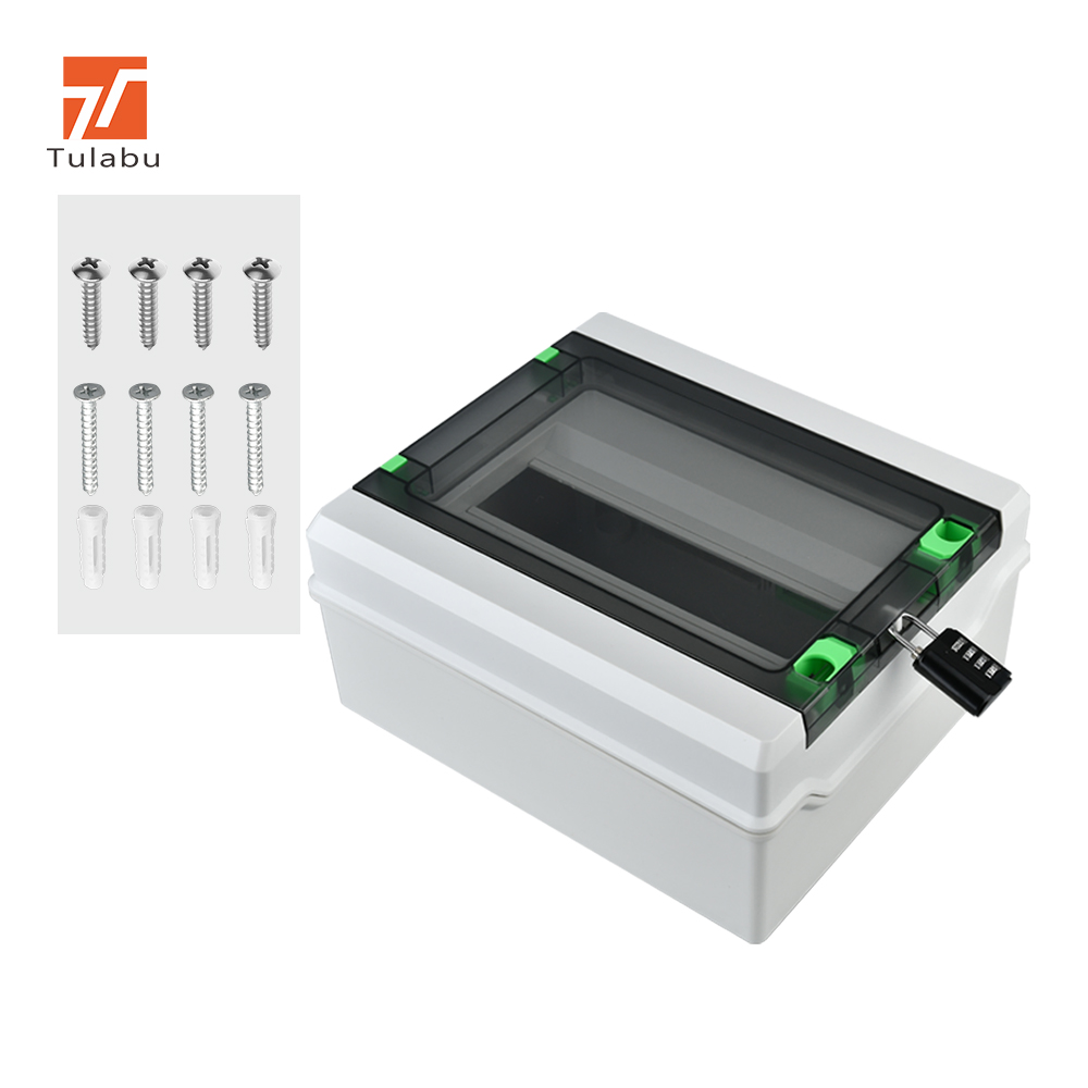 Tulabu Outdoor IP65 Waterproof Plastic Power Distribution Box Ha Series 5-9-12-18way 63A AC Surface Mount Mcb Box