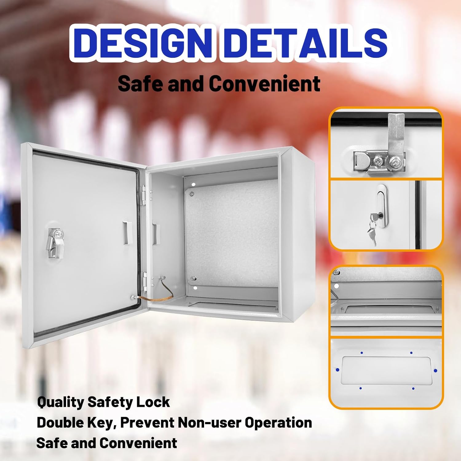 Stainless Steel IP65 Waterproof Wall-mounted Electrical Distribution Box Multi-Factor Lock Durable Design for Industrial Use