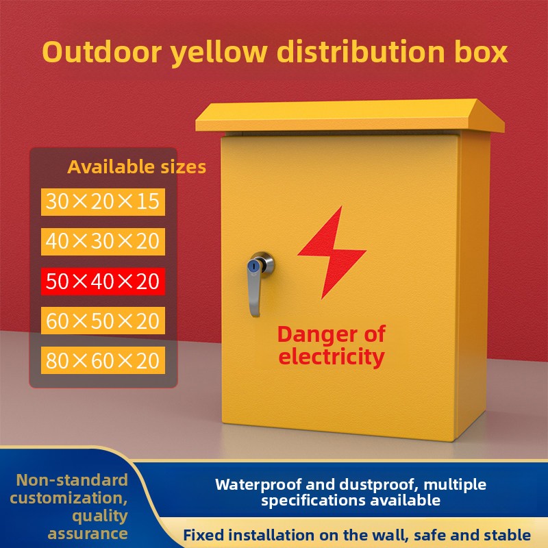 Outdoor Yellow IP30 400V Temporary Distribution Box For Construction Site With 50x40 And 80x60 Sizes