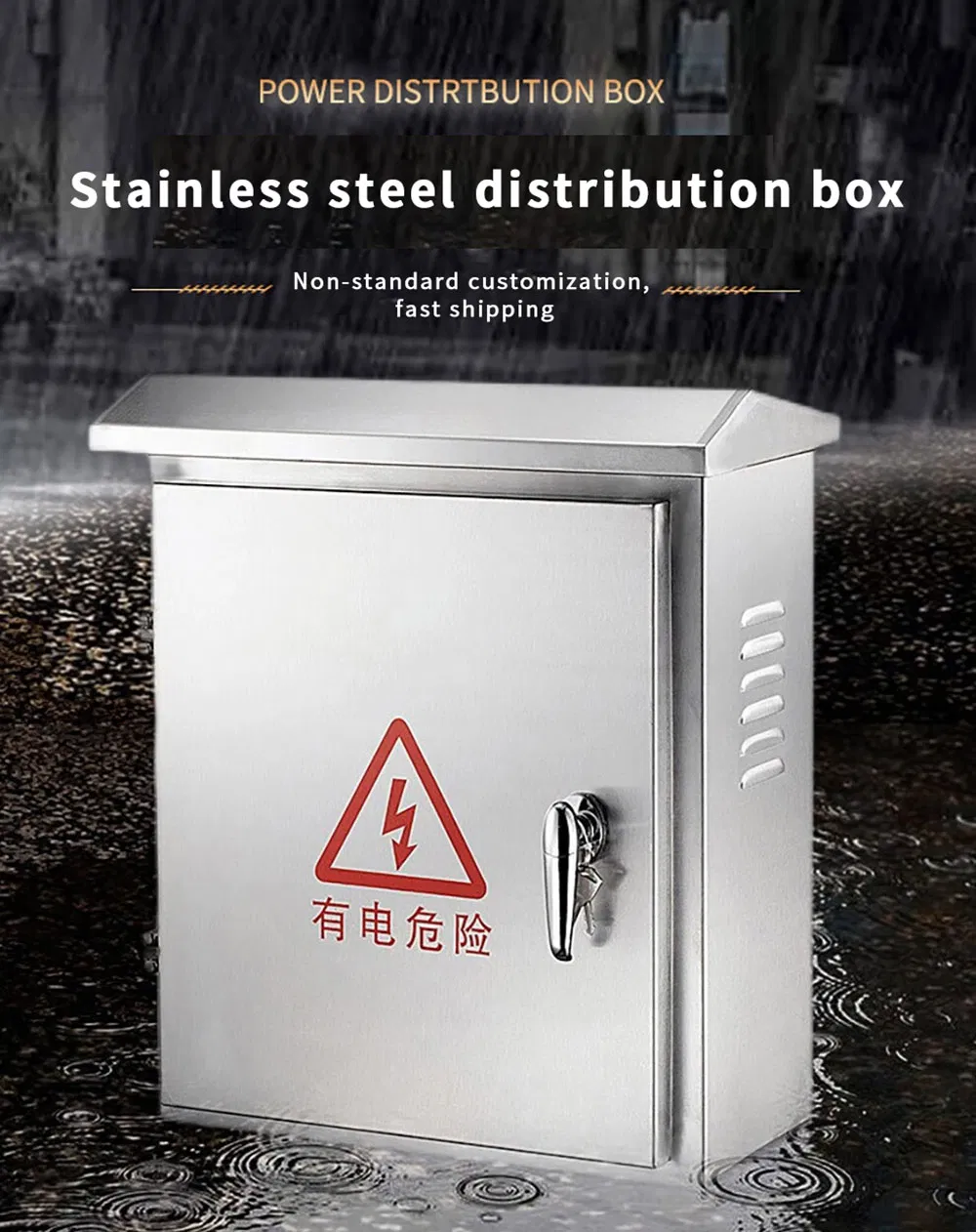 201 Stainless Steel Distribution Cabinet, Monitoring Box, Weak Current Control Cabinet, Outdoor Waterproof Box, 600X800X200