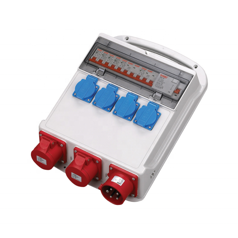 Industrial Socket Box IP44 Distribution Box with 16A 32A MCB Breaker 40A RCD Industrial Plug and Socket