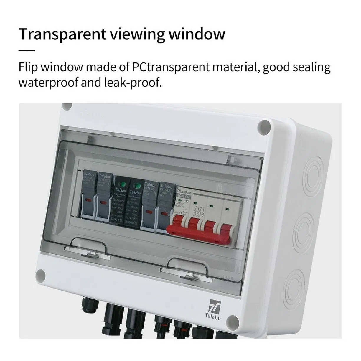 Tulabu 12-Way Ht Series Surface-Mounted Waterproof MCB Plastic Distribution Box, with 7 + 5 Holes, Perfect for Solar Power Systems as a Junction Box