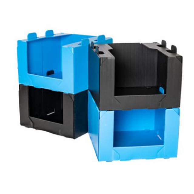 Foldable PP Corrugated Hollow Plastic Storage Box Warehouse Plastic Stackable Picking Bins For Clothing Shoes Storage Box