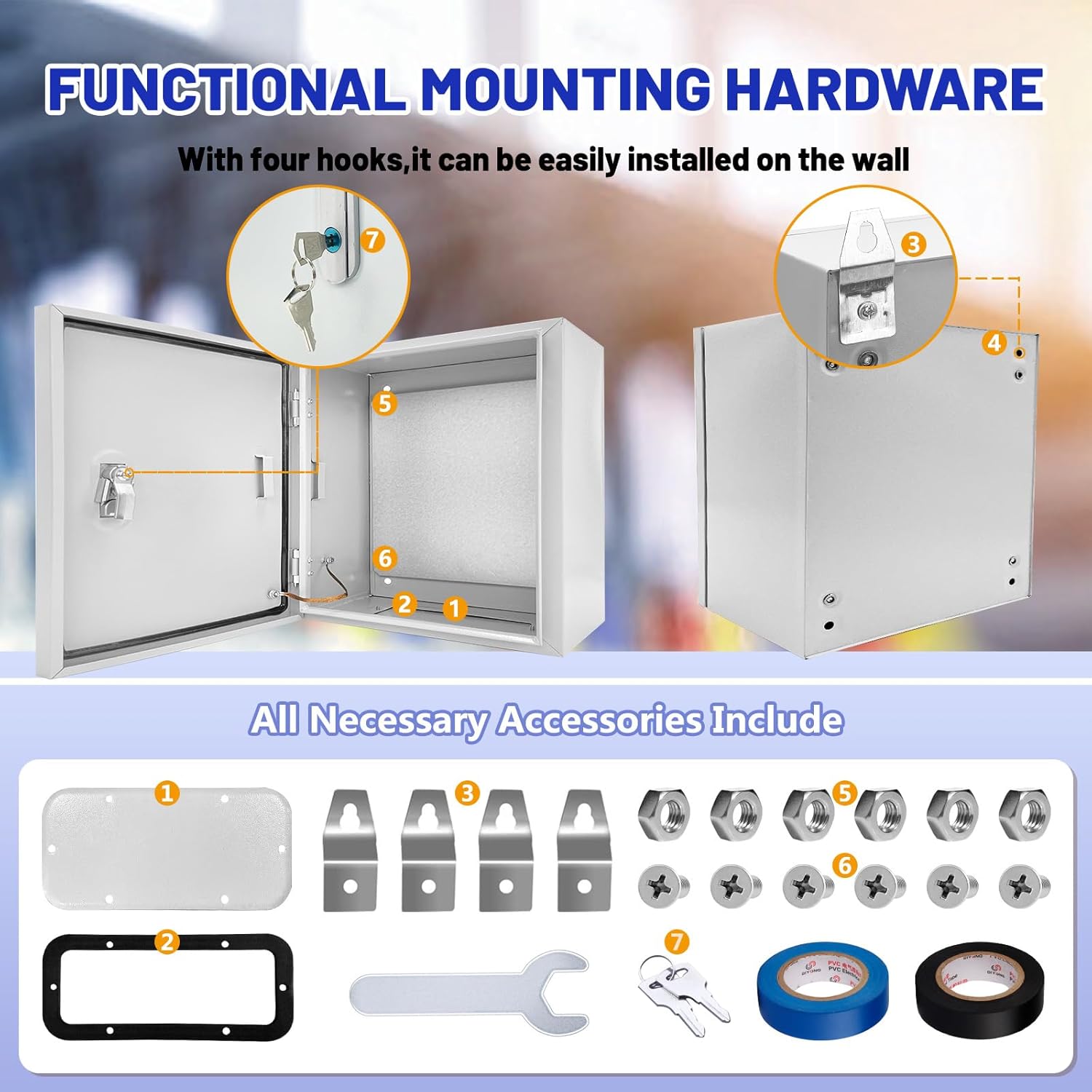 Stainless Steel IP65 Waterproof Wall-mounted Electrical Distribution Box Multi-Factor Lock Durable Design for Industrial Use