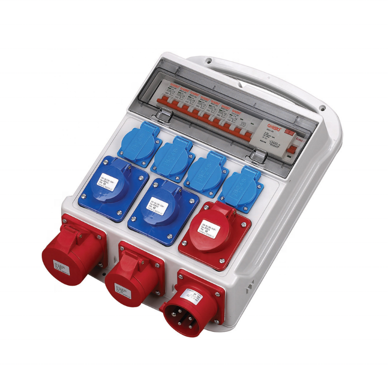 Industrial Socket Box IP44 Distribution Box with 16A 32A MCB Breaker 40A RCD Industrial Plug and Socket