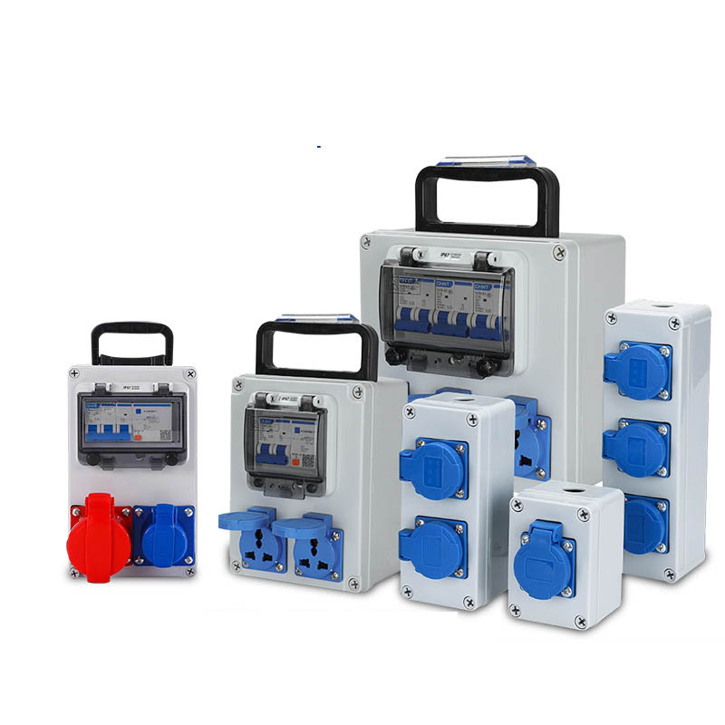 Portable Three-Level ABS PC IP67 Rated 63A 8-Socket Distribution Box Industrial Socket Outdoor Mobile Temporary Power