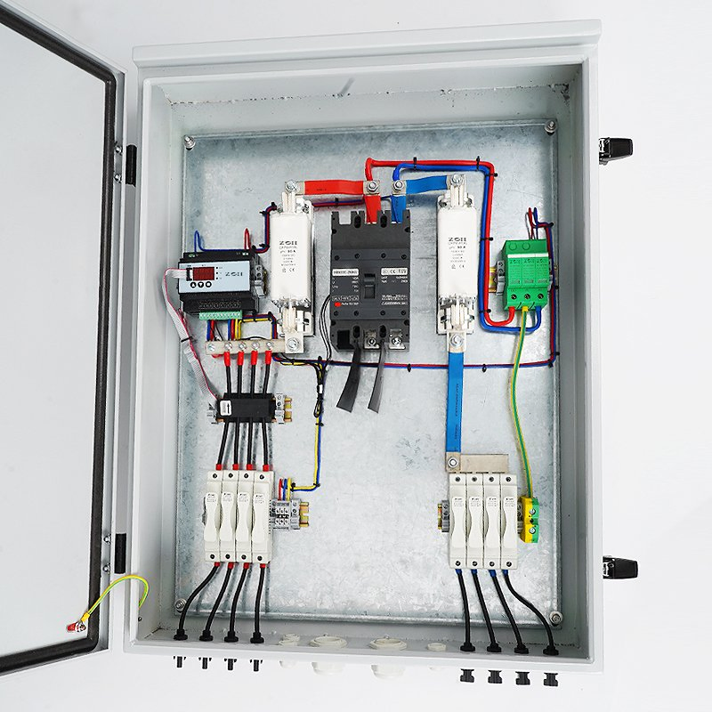 Solar PV Metal Combiner Box IP65 Outdoor Power Distribution Switch Boxes 4 in 1 out 2 4 6 8 Strings