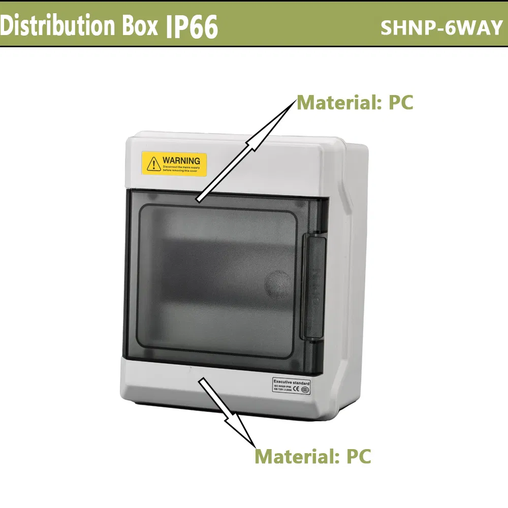 Tulabu Shpn Series 6 - Ways Smart Waterproof 155190100mm Plastic Electrical Power Distribution Box with Remote Monitoring