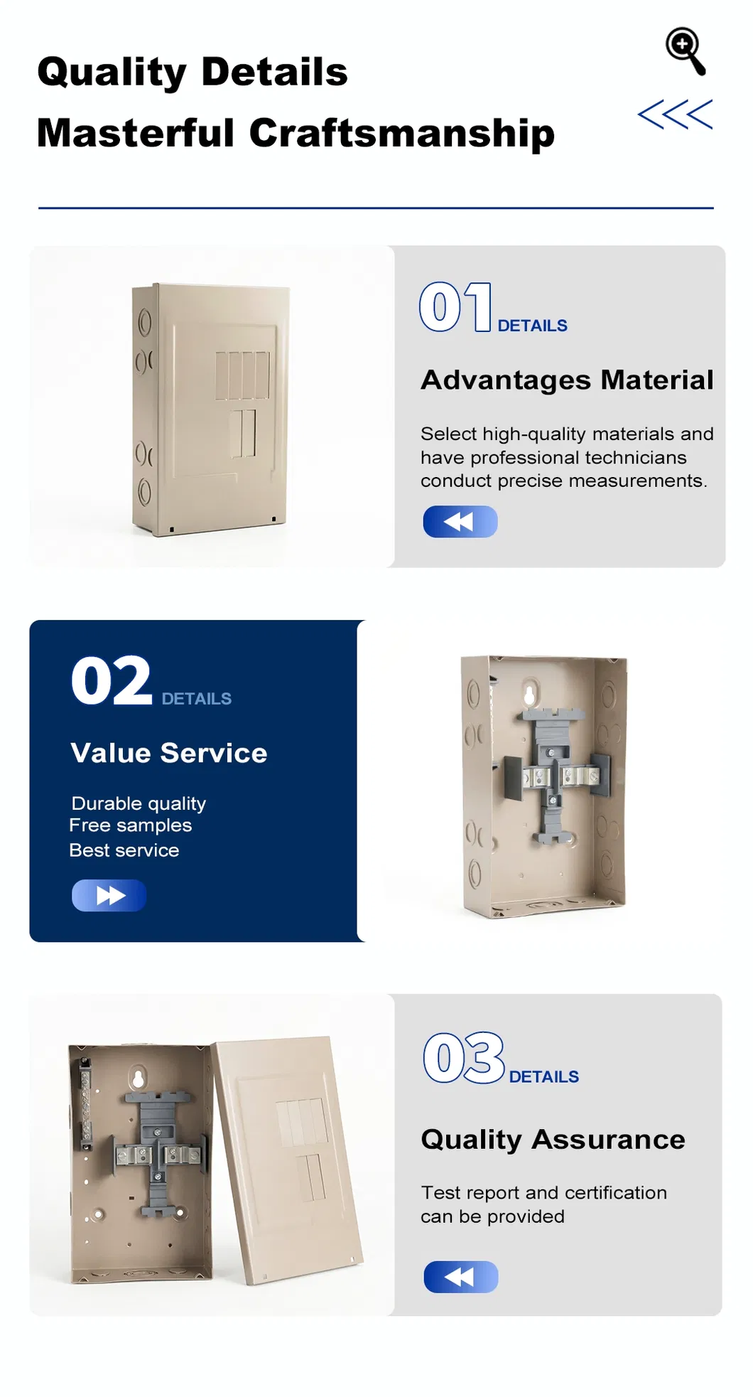 Top Sell 8 Way Single Phase Wall Mounted MCB Distribution Box Enclosure