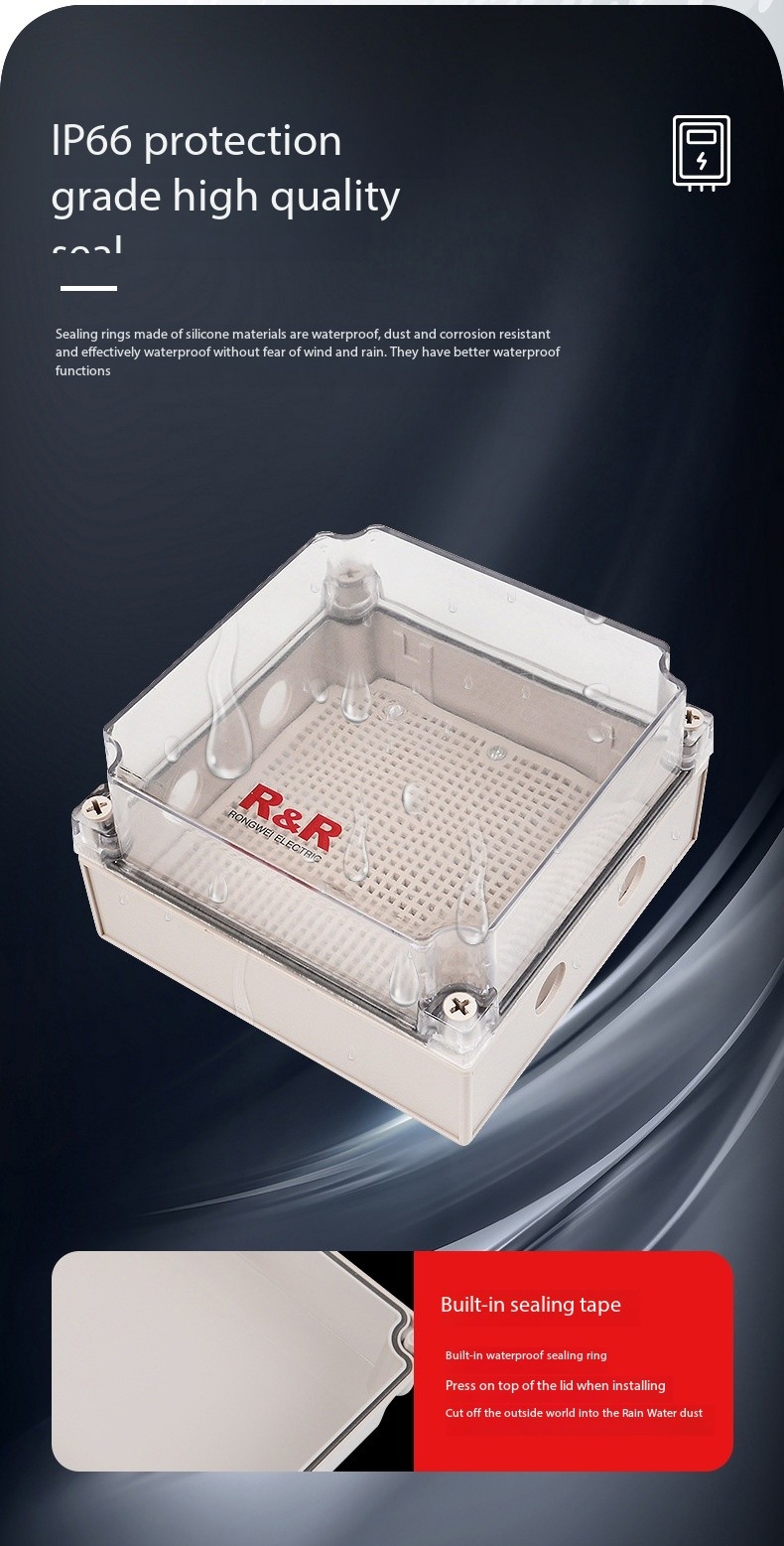 Outdoor Waterproof PC Material Junction Box PCG Series Power Distribution Box IP67 Protection Level