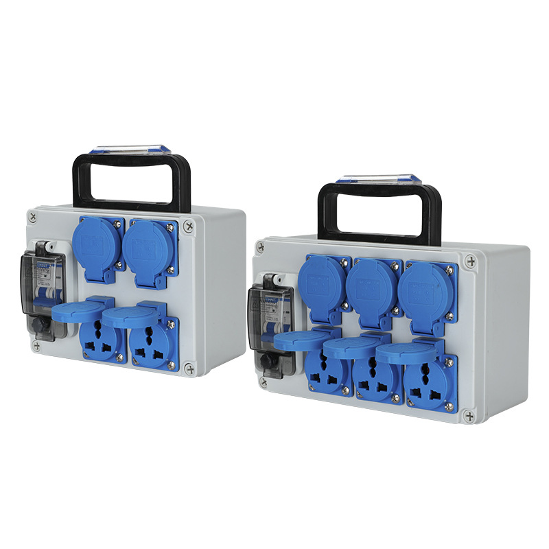 Portable Three-Level ABS PC IP67 Rated 63A 8-Socket Distribution Box Industrial Socket Outdoor Mobile Temporary Power
