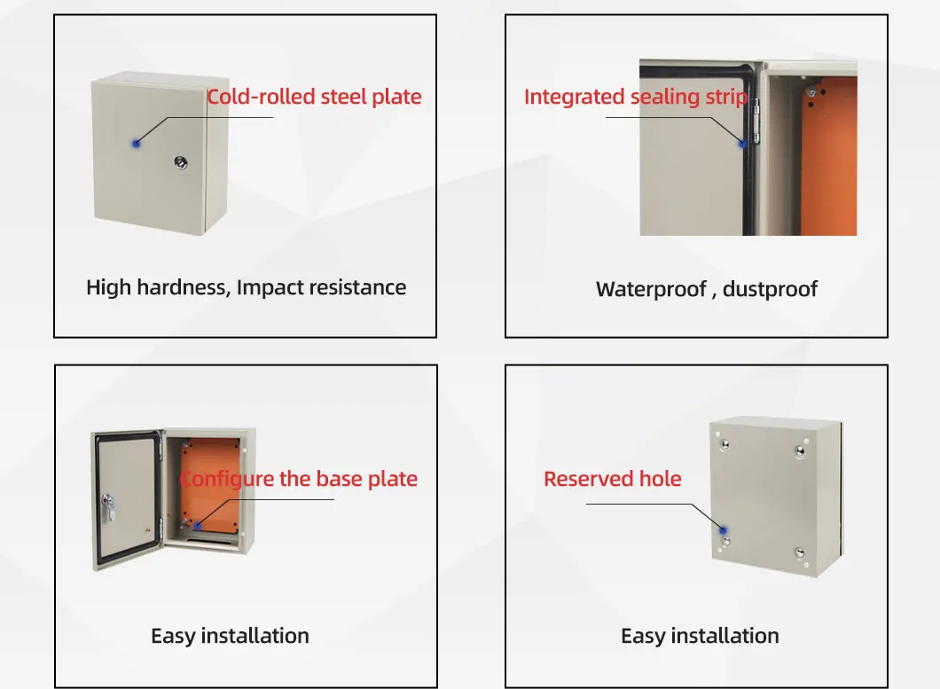 Outdoor Waterproof Wall-Mounted Metal Fabrication Power Control Supply Distribution Electrical Electric Cabinet Box