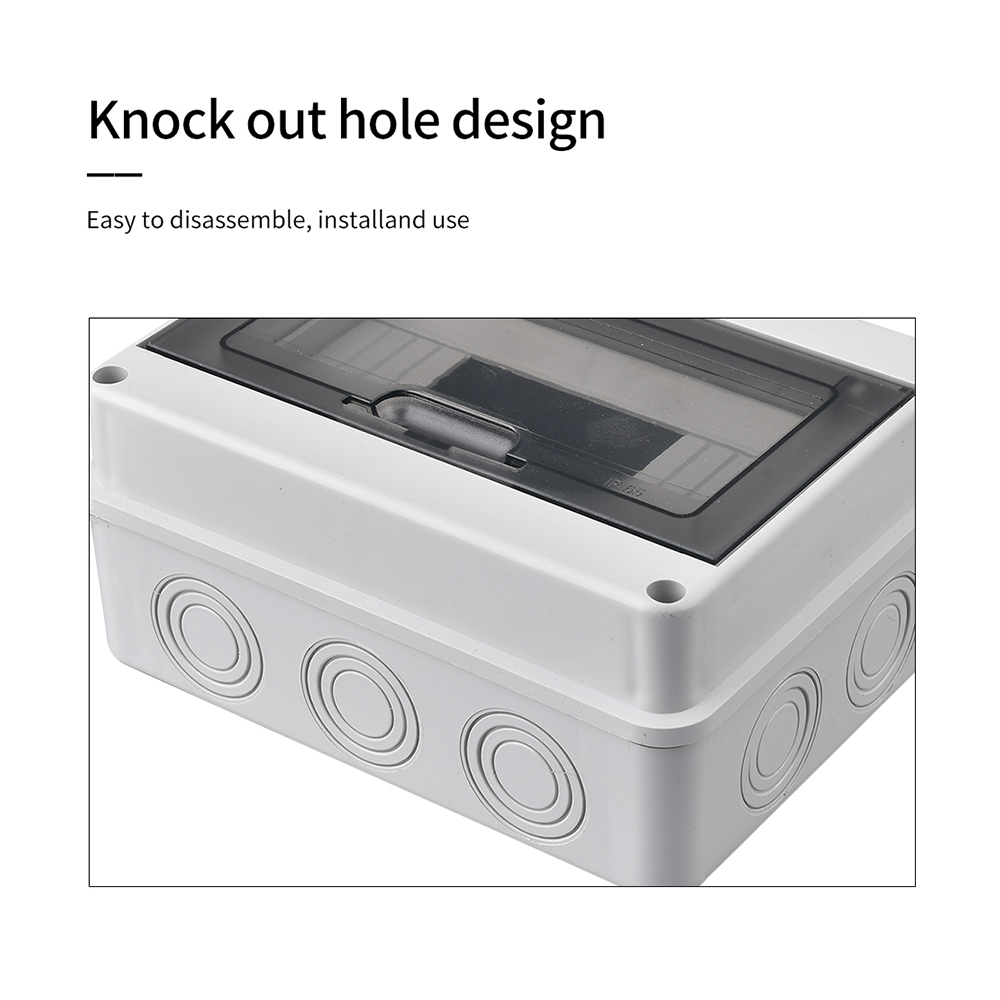 Tulabu Outdoor Waterproof IP65 Power Distribution Box ABS Material 3-Way Electrical Breaker Panel MCB Box