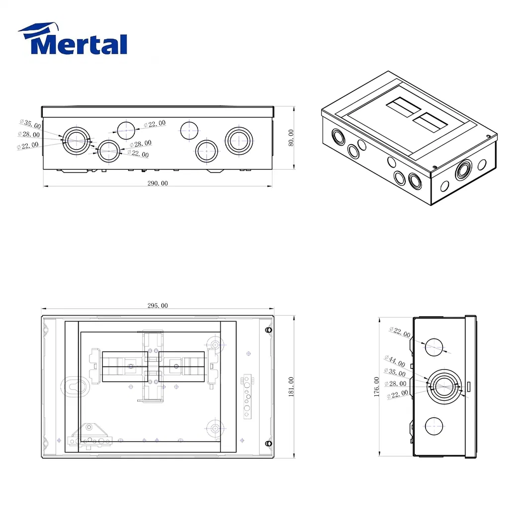 Top Sell 8 Way Single Phase Wall Mounted MCB Distribution Box Enclosure