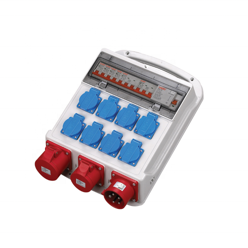 Industrial Socket Box IP44 Distribution Box with 16A 32A MCB Breaker 40A RCD Industrial Plug and Socket