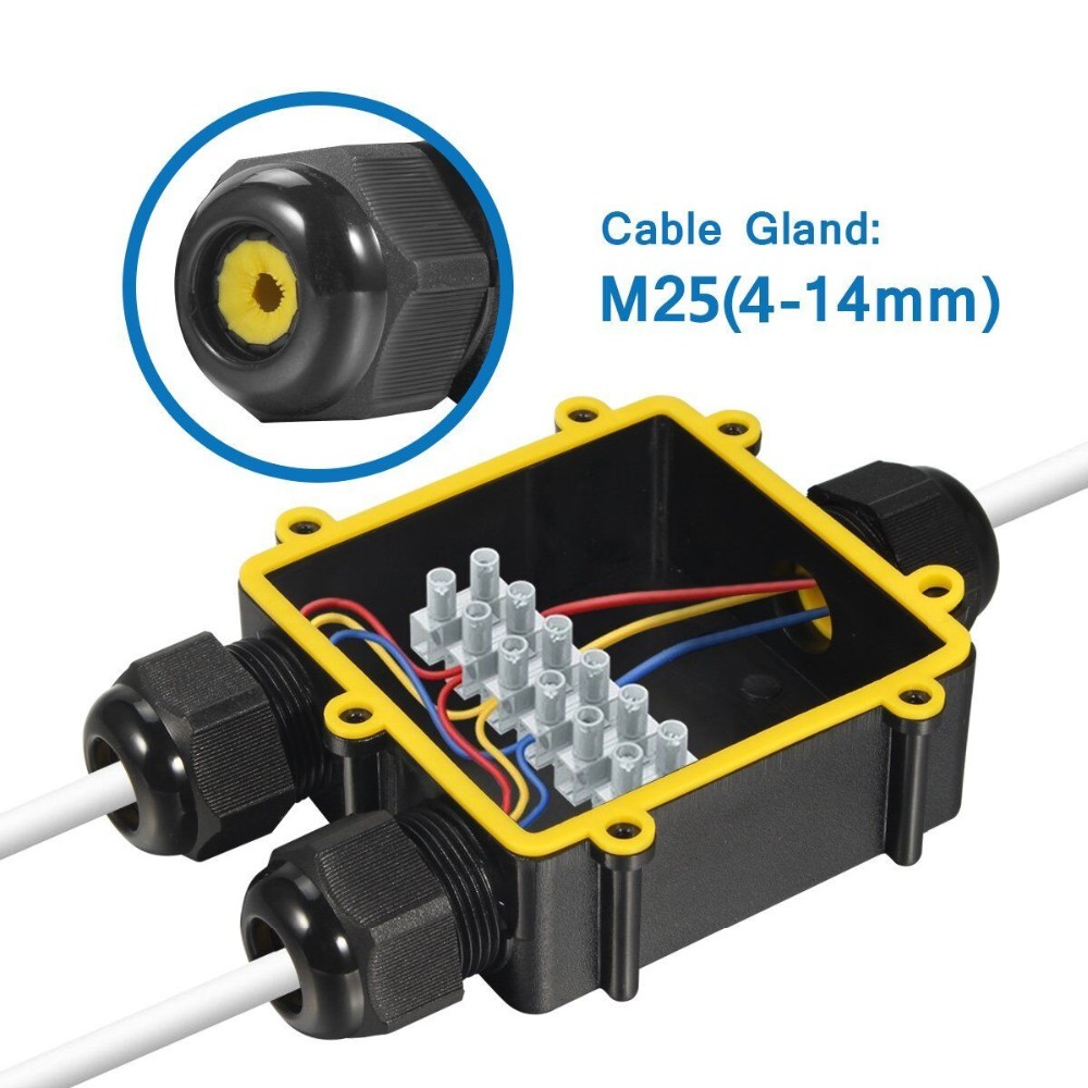 Outdoor IP68 Waterproof Junction Box 5 Way Electrical Plastic Enclosure TUV Certified