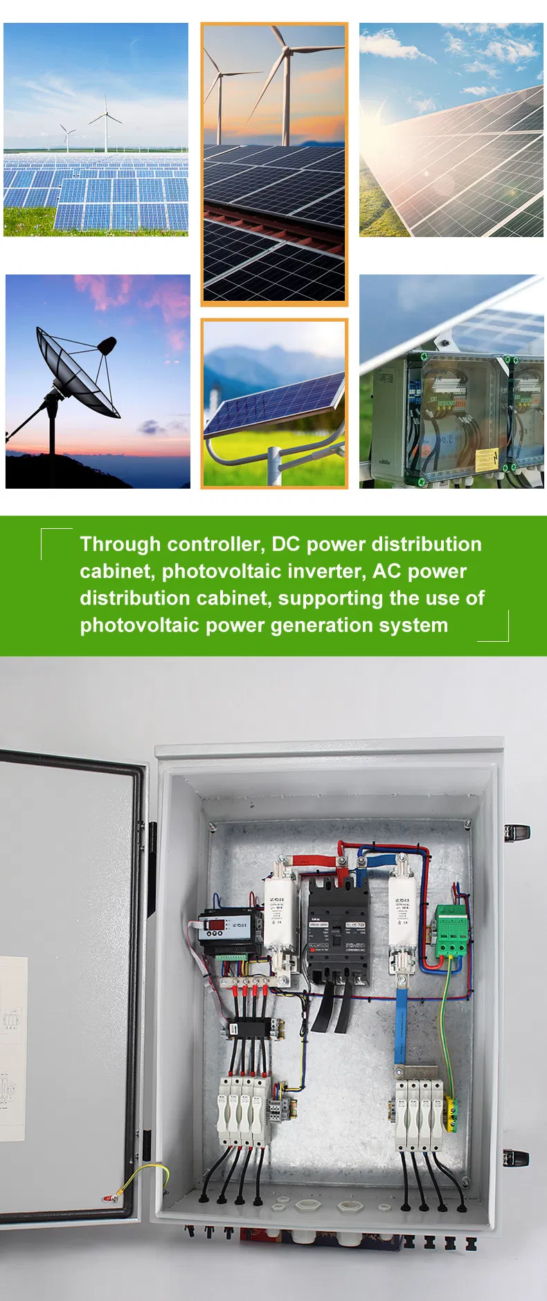 Solar PV Metal Combiner Box IP65 Outdoor Power Distribution Switch Boxes 4 in 1 out 2 4 6 8 Strings