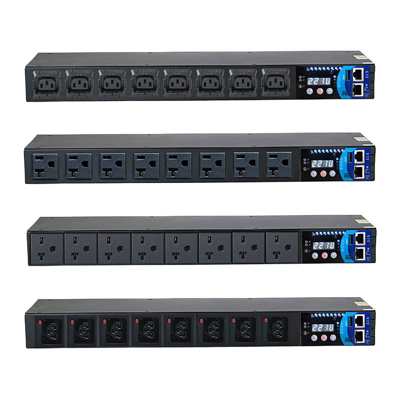 Rack Mount Smart PDU Vertical Horizontal Power Distribution Global Standard Director Level Control RS485 Slave Metered Switched