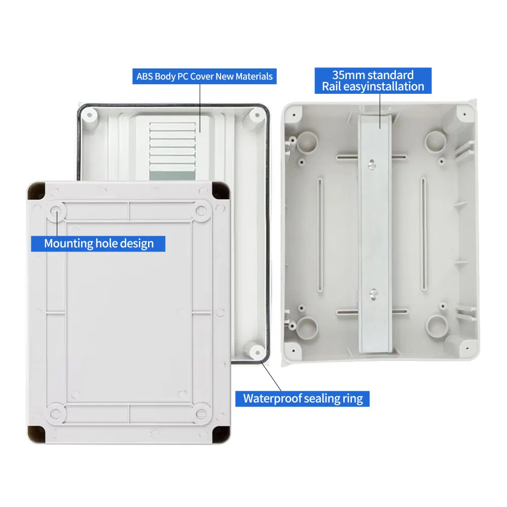 IP65 2/3/5/8/12/15/18/24 Way Cable-Gland-Adaptable Isolation-Secured Modular-Configurable MCB Distribution Box Enclosure ODM Wsht