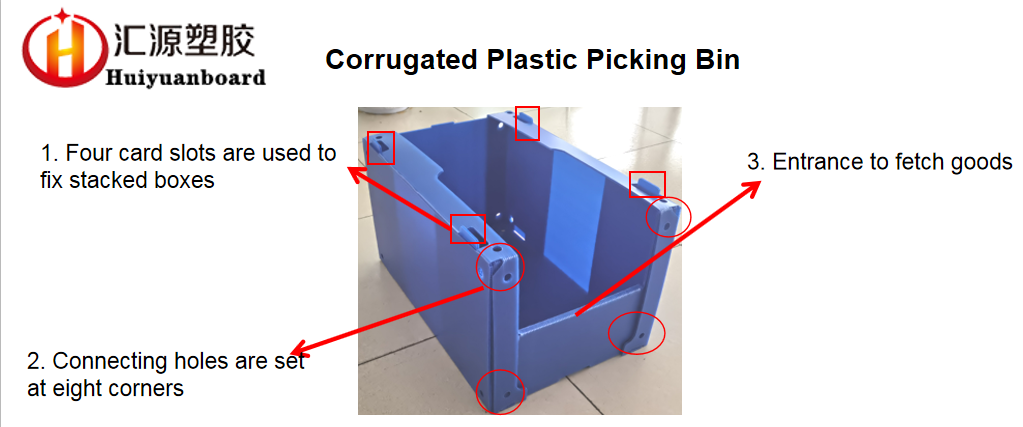 Warehouse Plastic Stackable Picking Bins Dimensions