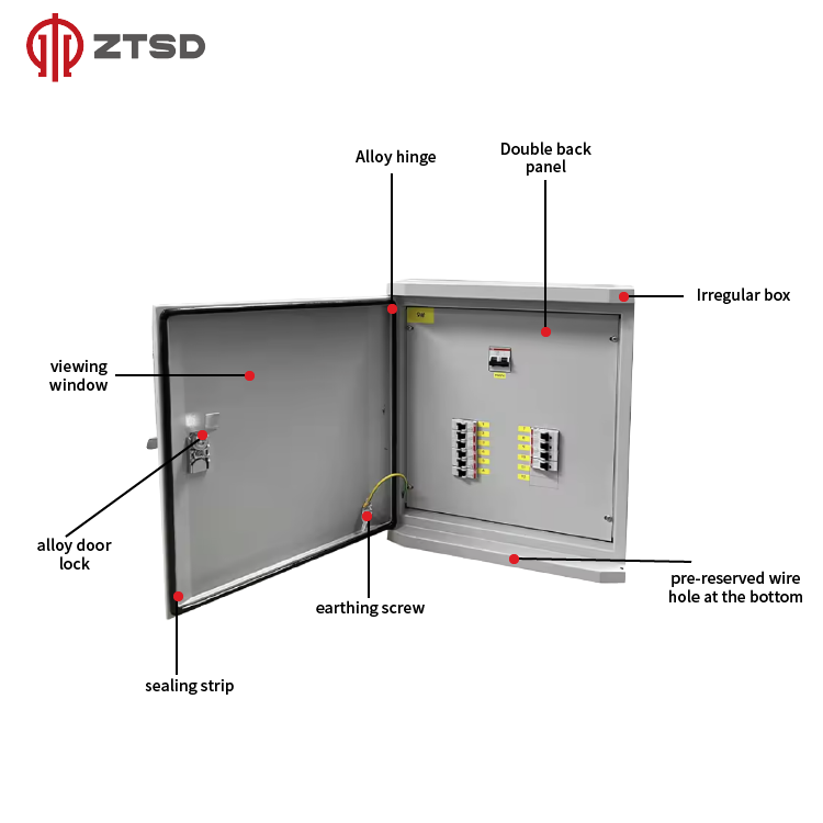 Wall-Mounted Stainless Steel IP54 Outdoor Thermal Sprayed Base Box Electrical Distribution Cabinet Power Equipment
