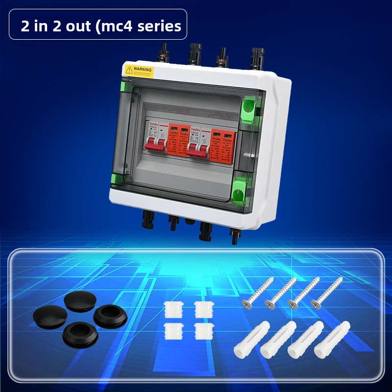 Photovoltaic Combiner Box DC 1000V IP65 Waterproof 40A/25A Plastic Cross-Border Outdoor Solar Power Distribution Box