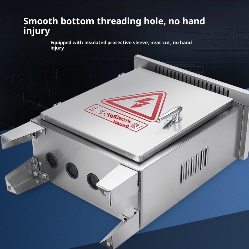 Outdoor 304 Stainless Steel Floor-standing Rainproof Distribution Box For Construction Equipment With Customization