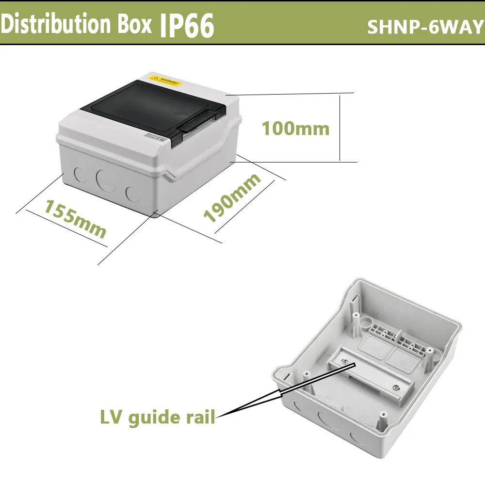 Tulabu Shpn Series 6 - Ways Smart Waterproof 155190100mm Plastic Electrical Power Distribution Box with Remote Monitoring