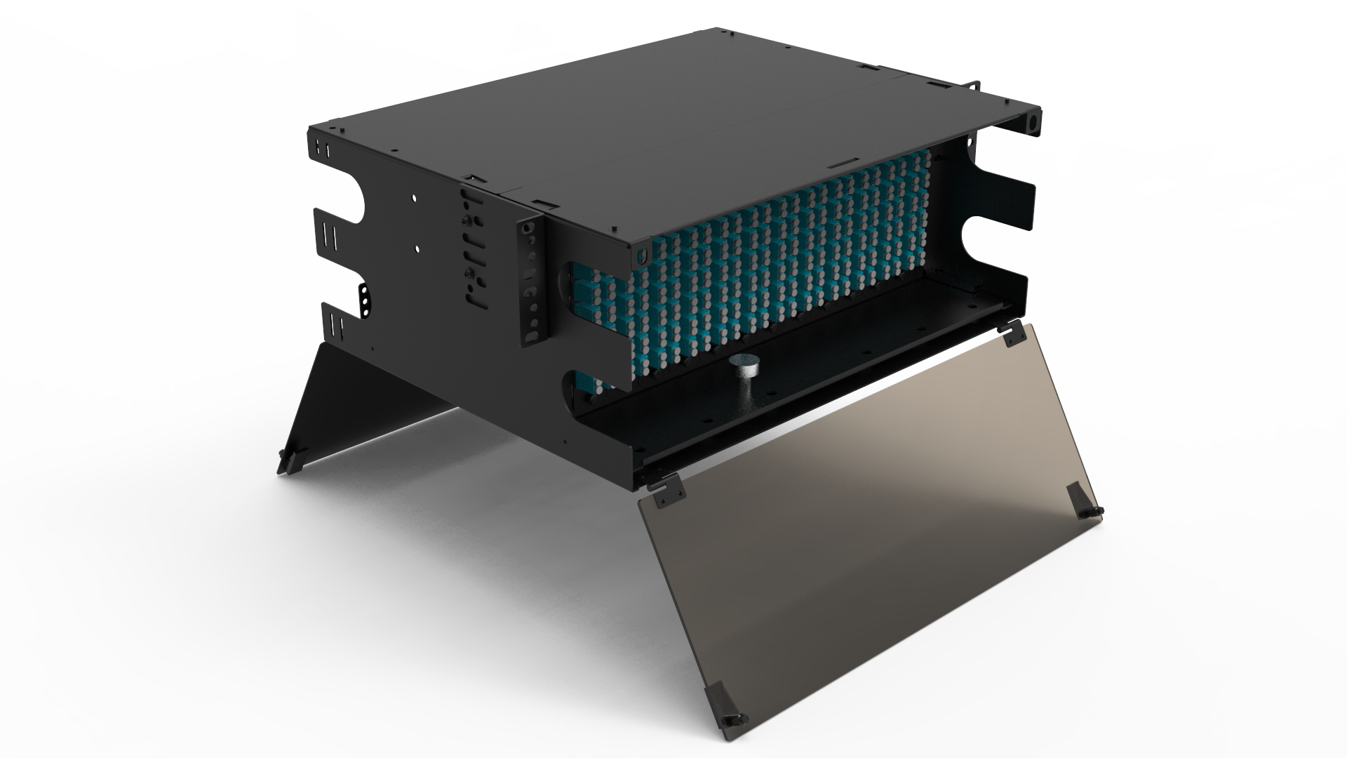 Hot Sale ODF Optical Fiber Patch Panel Distribution Box Slide Rail Adapter Panel 4U LC 144/288 Port For Network Cabling Project