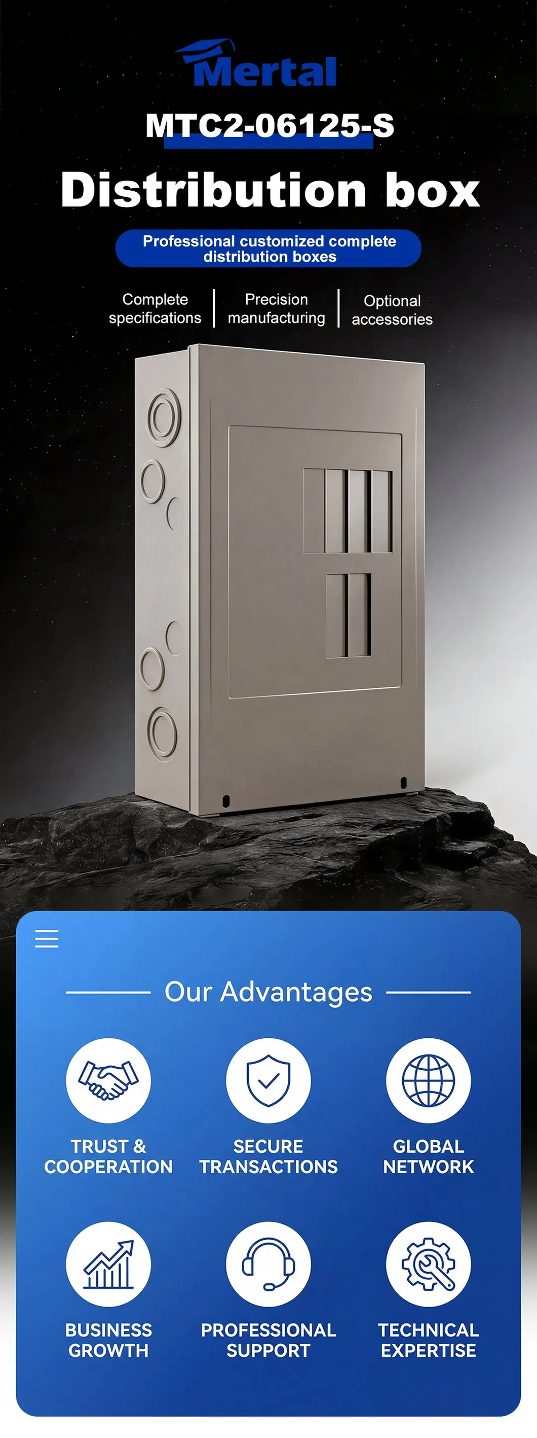Top Sell 8 Way Single Phase Wall Mounted MCB Distribution Box Enclosure