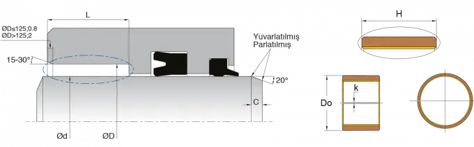 KL65 Hydraulic Guide Ring Bronze Middle Layer POM Composite Bushings