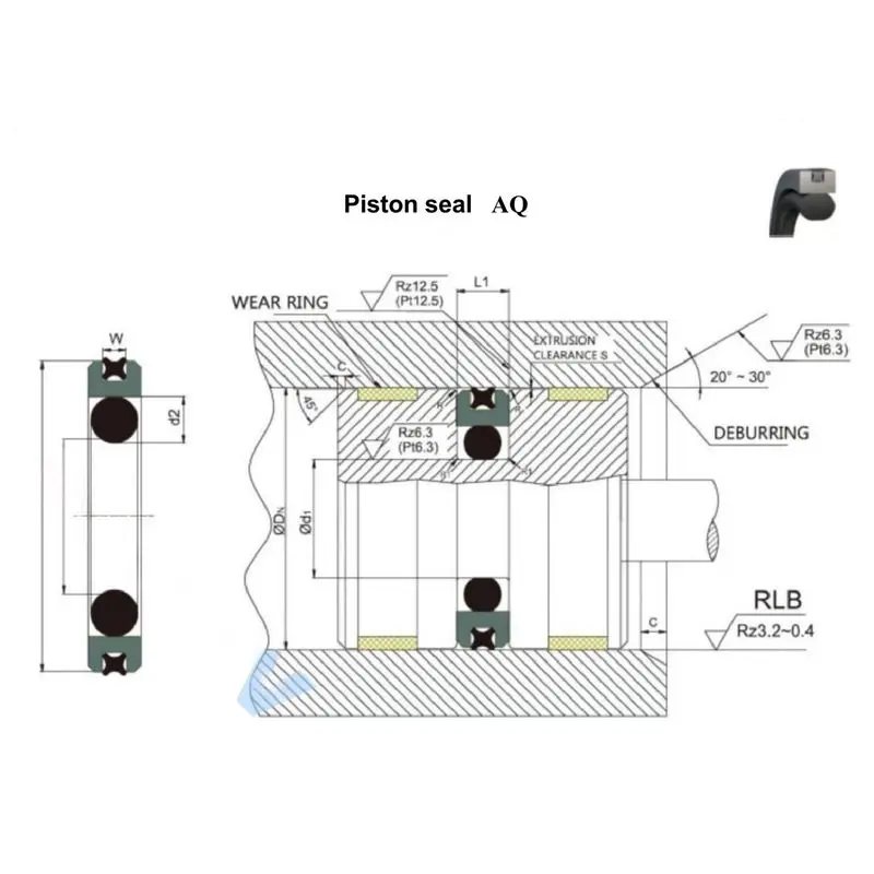 Cheap                     PTFE / NBR Bidirectional Piston Seal Kit For Piston Accumulators Support Cylinders And Positioning Cylinders                 Exporter, Products