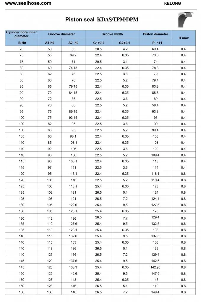 Seal Specification Chart 2